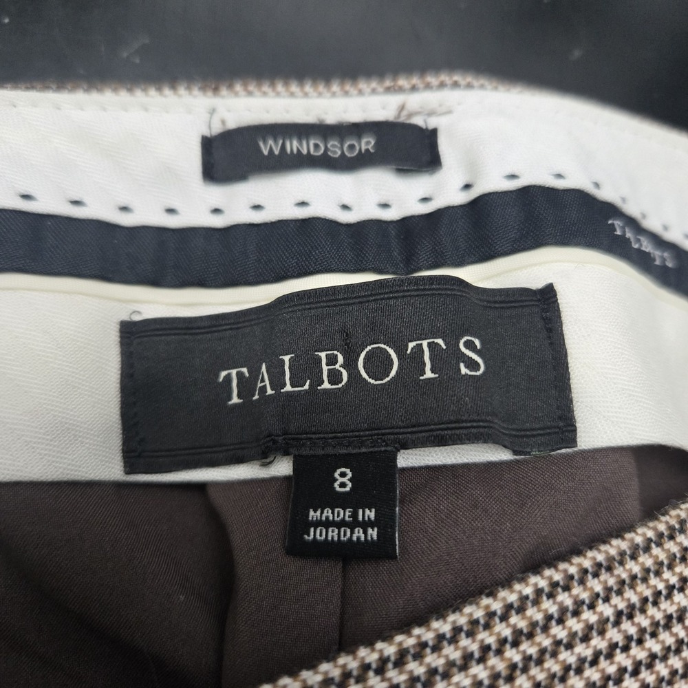Talbots Windsor Pants Houndstooth Wool Blend Women's 8 Academia Hipster Capsule - Picture 6 of 10
